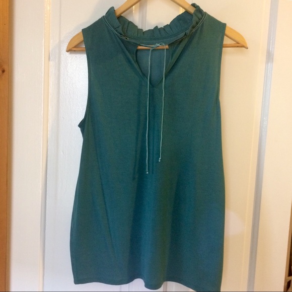 LOFT Green Silky Tank Top Petite M - Picture 3 of 8